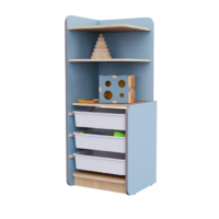 Угловой шкаф с ящиками из коллекции мебели «НЕГА» (цвет голубой) - «globural.ru» - Чайковский