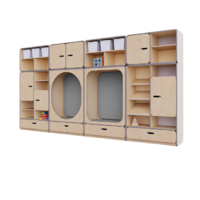 Детская стенка с местом для хранения и зонами отдыха из коллекции «НЕГА» (цвет бежевый) - «globural.ru» - Чайковский