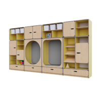 Детская стенка с местом для хранения и зонами отдыха из коллекции «НЕГА» (цвет желтый) - «globural.ru» - Чайковский