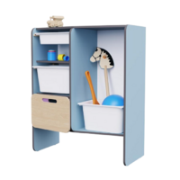 Шкаф для игрушек во входную группу из коллекции мебели «НЕГА» (цвет голубой) - «globural.ru» - Чайковский