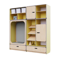 Детская стенка с местом для хранения и прямоугольной зоной отдыха из коллекции «НЕГА» (цвет желтый) - «globural.ru» - Чайковский