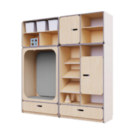 Детская стенка с местом для хранения и прямоугольной зоной отдыха из коллекции «НЕГА» (цвет бежевый) - «globural.ru» - Чайковский