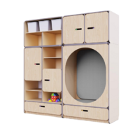 Детская стенка с местом для хранения и овальной зоной отдыха из коллекции «НЕГА» (цвет бежевый) - «globural.ru» - Чайковский