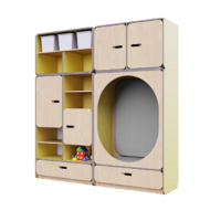 Детская стенка с местом для хранения и овальной зоной отдыха из коллекции «НЕГА» (цвет желтый) - «globural.ru» - Чайковский