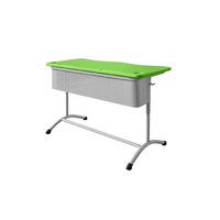 Стол ученический двухместный регулируемый по высоте с перфорированным экраном - «globural.ru» - Чайковский