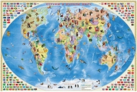 Настенная политическая карта мира для дошкольников "Страны и народы -2" - «globural.ru» - Чайковский