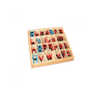 Английский подвижный деревянный алфавит в коробке - печатные буквы. 5/10 штук - «globural.ru» - Чайковский