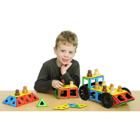 Набор Полидрон Магнитный "Конструируем транспорт" с дополнительным комплектом колес (Расширенный) - «globural.ru» - Чайковский