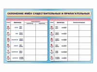 Фрагмент (демонстрационный) маркерный (двухсторонний) "Склонение имен существительных и прилагательных" - «globural.ru» - Чайковский