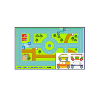 Игровой коврик "Дорожное движение - 2" с набором транспортных средств - «globural.ru» - Чайковский