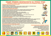 Таблица Общие правила безопасности на уроках труда 1000*1400 винил	  - «globural.ru» - Чайковский