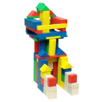 Конструктор деревянный "Строитель" цветной - «globural.ru» - Чайковский