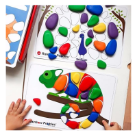 Игра на сенсомоторное развитие "Радужные камешки. Набор с карточками заданий A4" - «globural.ru» - Чайковский