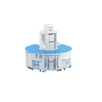 Модуль-стеллаж "Робот- Робик" (синий-белый) - «globural.ru» - Чайковский