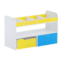 Стеллаж для пособий 1 (белый/желтый/синий) - «globural.ru» - Чайковский