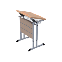 Стол ученический одноместный наклоняемый на плоскоовальной трубе 3-7 гр.р. - «globural.ru» - Чайковский