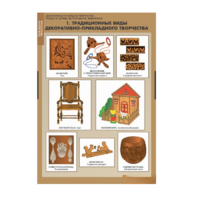 Технология. Декоративно-прикладное творчество. Резьба по дереву. Выпиливание. Выжигание (комплект таблиц) - «globural.ru» - Чайковский