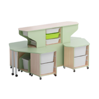 Модуль-стеллаж "Робот-Робик 002" (бук/фисташковый) - «globural.ru» - Чайковский