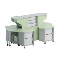 Модуль-стеллаж "Робот-Робик 002" (серый/фисташковый) - «globural.ru» - Чайковский