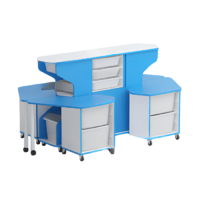 Модуль-стеллаж "Робот-Робик 002" (белый/синий) - «globural.ru» - Чайковский