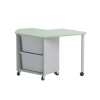 Стол детский правый Робик 002 (серый/фисташковый) - «globural.ru» - Чайковский