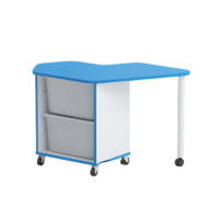 Стол детский правый Робик 002 (белый/синий) - «globural.ru» - Чайковский