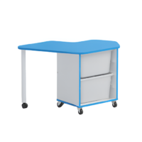 Стол детский левый Робик 002 (белый/синий) - «globural.ru» - Чайковский