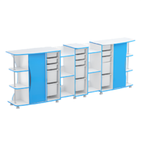 Модульные стеллажи Робик 001 (белый/синий) - «globural.ru» - Чайковский