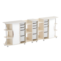 Модульные стеллажи Робик 001 (дуб молочный/белый) - «globural.ru» - Чайковский