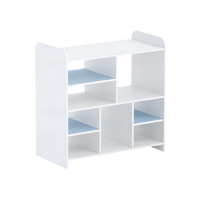 Стеллаж для пособий 2 (белый/прибрежный синий)  - «globural.ru» - Чайковский