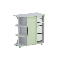 Стеллаж левый Робик 001 (серый/фисташковый)  - «globural.ru» - Чайковский
