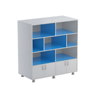 Шкаф-стеллаж (серый/синий) - «globural.ru» - Чайковский