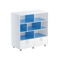 Шкаф-стеллаж (белый/синий) - «globural.ru» - Чайковский