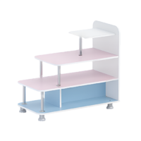 Стеллаж для пособий 4 (белый/зефир/прибрежный синий)  - «globural.ru» - Чайковский