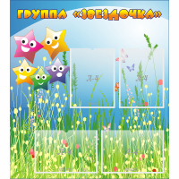 Стенд "Группа Звездочки"  с 6 карманами - «globural.ru» - Чайковский