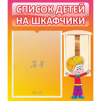 Стенд "Список детей на шкафчики" №1 - «globural.ru» - Чайковский