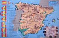Учебная карта Испания на испанском языке - «globural.ru» - Чайковский