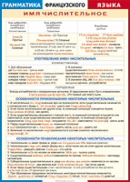 Таблица "Грамматика французского языка. Имя числительное (употребление, особенности произношения и правописания)" 100х140см, винил - «globural.ru» - Чайковский