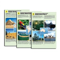 Комплект таблиц по географии раздаточных "Уникальные объекты южных материков" (цвет, лам, А4, 12 шт.) - «globural.ru» - Чайковский