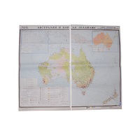 Учебная карта "Австралия и Новая Зеландия" (экономическая) 1100*1340 мм (матовое, 2-стороннее лам.) - «globural.ru» - Чайковский