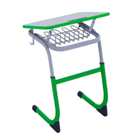 Парта одноместная с полиуретановой кромкой регулируемая по высоте и углом наклона столешницы - «globural.ru» - Чайковский