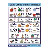 Таблица демонстрационная "Немецкий алфавит в картинках" (винил 100х140) - «globural.ru» - Чайковский