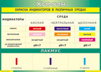 Таблица Окраска индикаторов в различных средах 1000*1400 винил - «globural.ru» - Чайковский