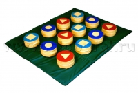 Коврик «Топ-Топ» (12 таблеток с геометрическими фигурами на липе + дно-коврик) - «globural.ru» - Чайковский