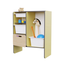 Шкаф для игрушек во входную группу из коллекции мебели «НЕГА» (цвет желтый) - «globural.ru» - Чайковский