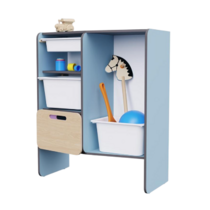 Шкаф для игрушек во входную группу из коллекции мебели «НЕГА» (цвет голубой) - «globural.ru» - Чайковский