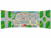 Доска магнитно-маркерная комбинированная, панорамная, трехэлементная "Азбука дорожного движения" - «globural.ru» - Чайковский