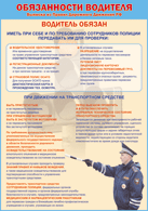 Плакат "Водитель обязан " 1000*1400 винил - «globural.ru» - Чайковский