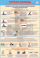 Плакат "Универсальная схема оказания первой помощи на месте происшествия" 1000*1400 винил - «globural.ru» - Чайковский