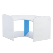 Стеллаж для пособий 7 (белый/синий)  - «globural.ru» - Чайковский